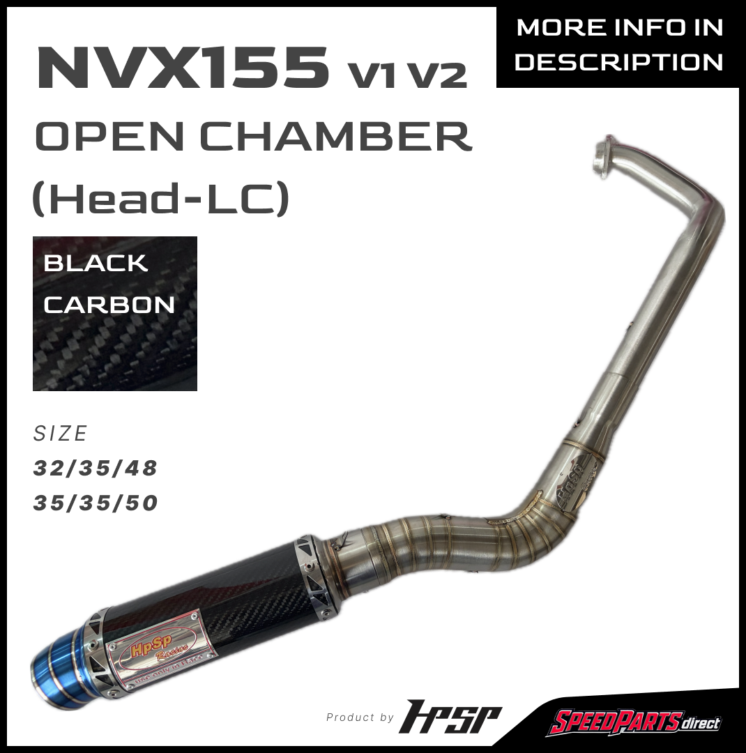 HPSP RACING NVX155 V1 V2 CHAMBER EXHAUST CARBON BLACK H-LC 32/35/48 35/35/50