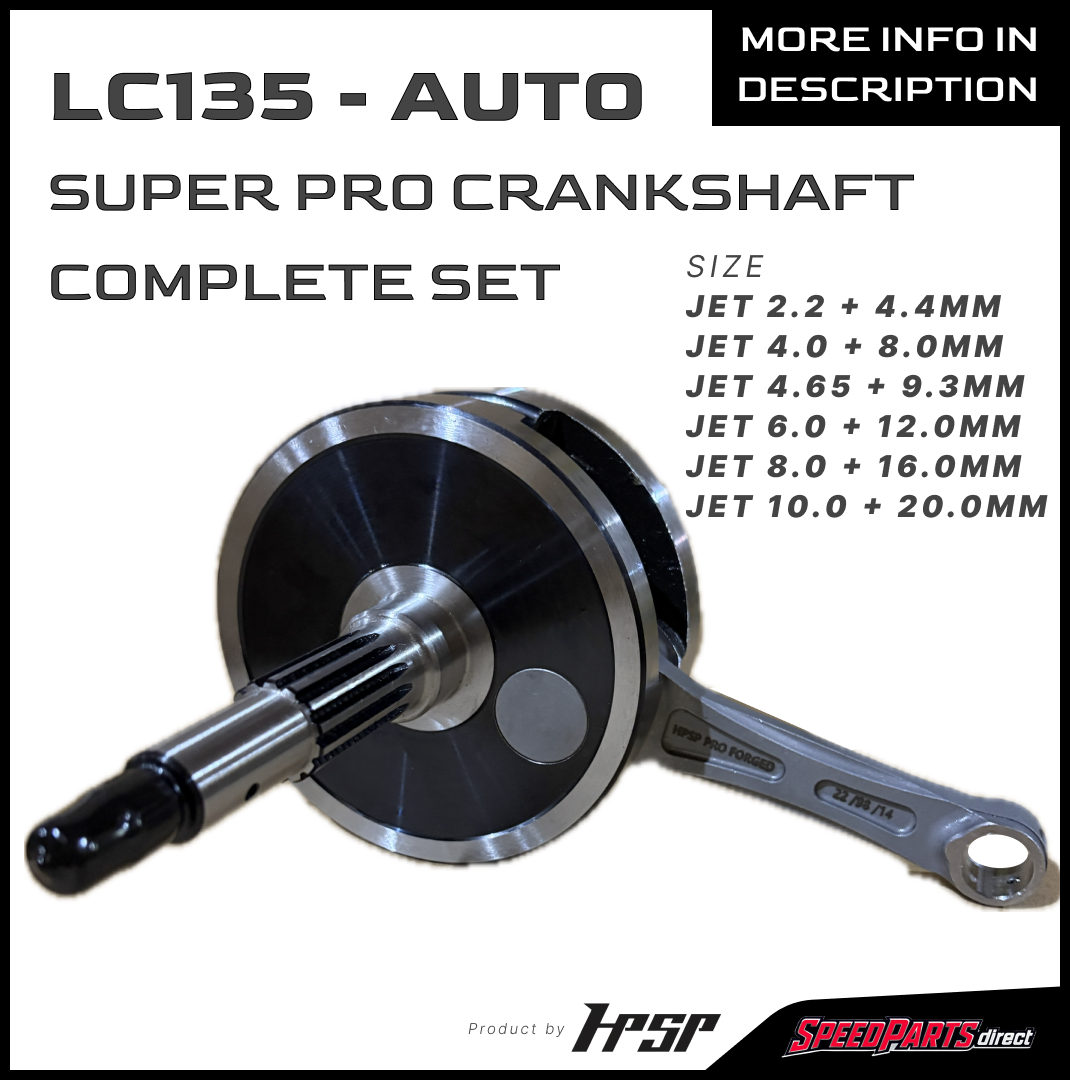 LC135-AUTO HPSP SUPER PRO CRANKSHAFT COMP.SET JET 2MM / JET 4MM / JET 4.65MM / JET 6MM / JET 8MM / JET 10
