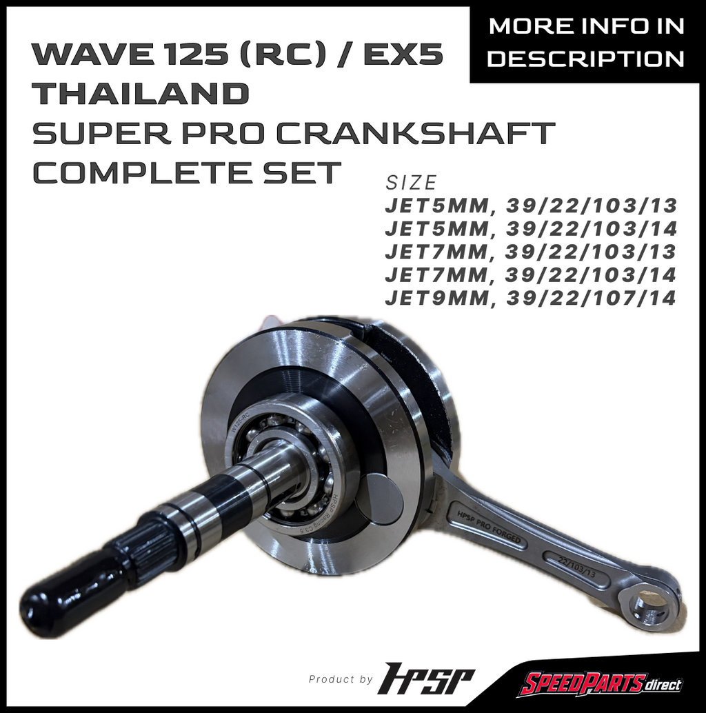 WAVE125 RC NEW MODEL (THAILAND) HPSP SUPER PRO CRANKSHAFT COMP.SET JET 5 JET 7 JET 9