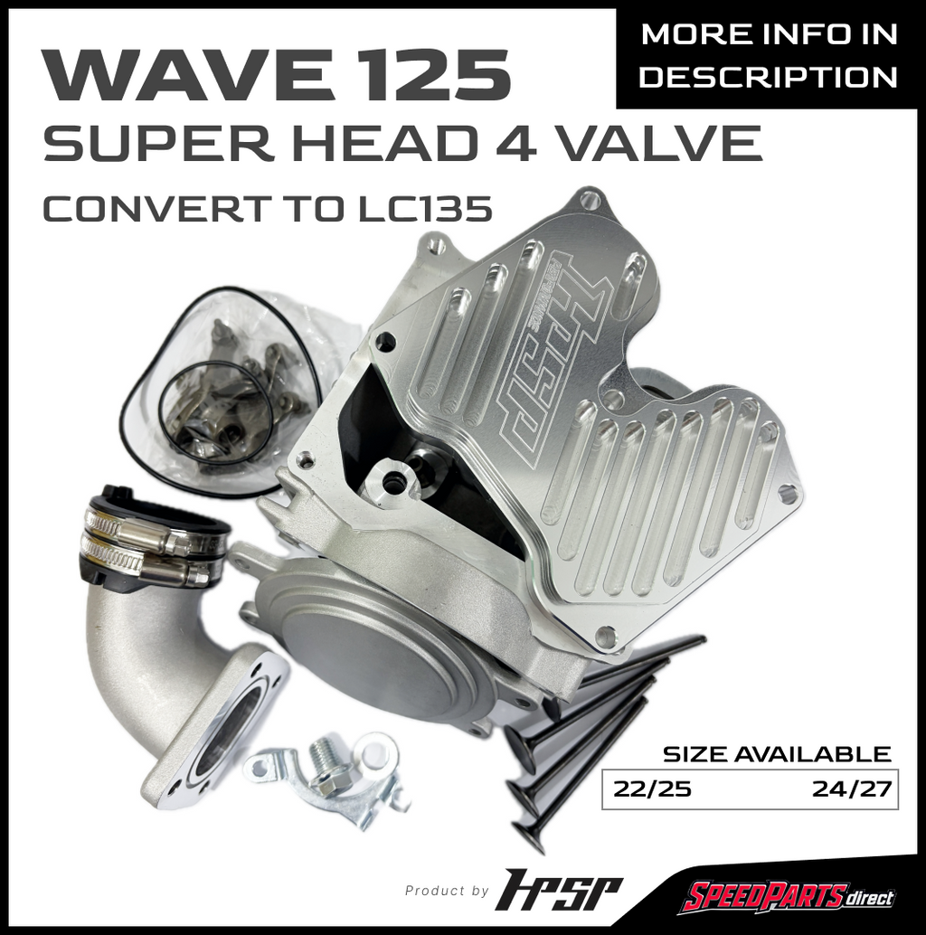 HPSP RACING WAVE 125 4 VALVE SUPER HEAD CNC COMPLETE SET 22/25 24/27