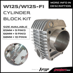 HPSP RACING W125/W125-FI CYLINDER BLOCK ASSY TECH 2L BODY+9MM WITH PISTON FORGED 65MM/66MM PIN13/PIN14