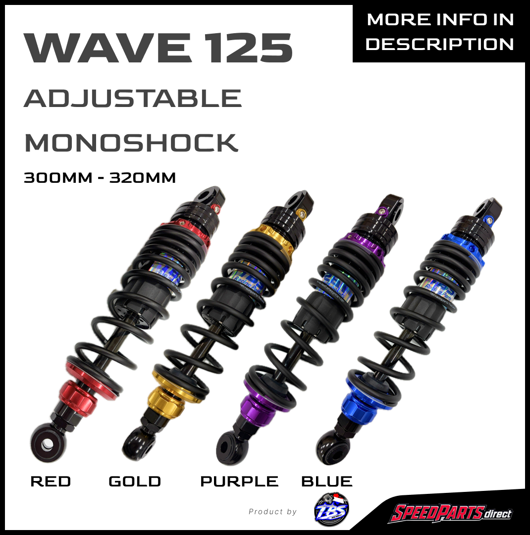 TBS RACING PARTS 🇹🇭 ADJUSTABLE MONOSHOCK FOR WAVE125 BLUE PURPLE GOLD RED