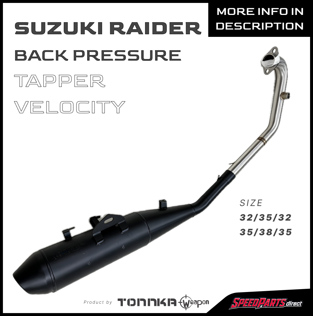 TONNKA WEAPON SUZUKI RAIDER TAPPER VELOCITY BACK PRESSURE EXHAUST